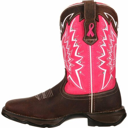 Durango Lady Rebel by Benefiting Stefanie Spielman Women's Western Boot, DARK BROWN/PINK, M, Size 6 RD3557